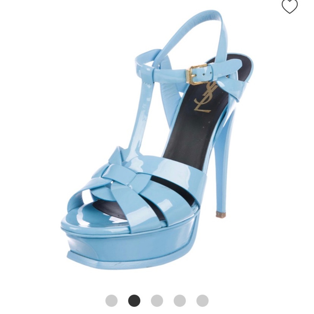 Baby blue rare Saint Laurent tribute sandals